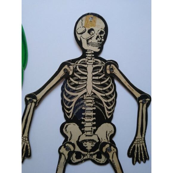 Vintage Halloween Diecuts Wall Decor Skeletons Witches Owls Scarecrow Lot of 7 - Picture 4 of 12